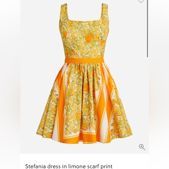 J. Crew Dresses & Skirts - J crew Stefania dress in limone scarf print size 0 orange yellow